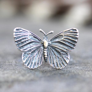 Sterling Silver Butterfly Ring Silver Monarch Butterfly Ring Realistic Butterfly Insect Ring Moth Ring Summer Ring Silver Butterfly Jewelry