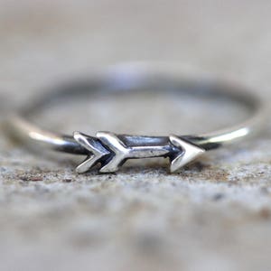 Silver Arrow Ring Sterling Silver Stacking Ring Daint Stacking Ring