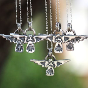 Bird Necklace Silver Hawk Necklace Sterling Silver Necklace Silver Thunderbird Necklace Nature Jewelry Nature Necklace Silver Eagle Necklace