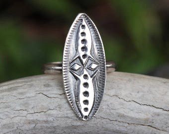Sterling Silver Boho Ring Southwestern Jewelry Silver Boho Rings Bohemian Rings Sterling Silver Concho Ring Silver Statement Ring Bohemian