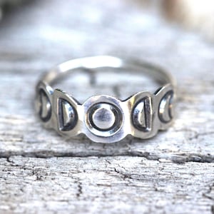 Silver månfasring Celestial ring Sterling silver månring Silver stapelringar