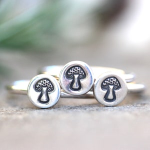 Mushroom Ring Mushroom Jewelry Sterling Silver Forest Ring Dainty Ring Fairy Ring Nature Ring Woodland Ring One Ring