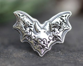 Sterling Silver Bat Ring Bat Jewelry Halloween Ring Statement Ring Spooky Season Jewelry Spooky Ring Witch Ring Witch Jewelry Bat Silver