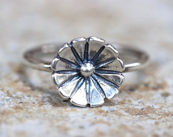 Sterling Silver Flower Ring Sterling Silver Ring Silver Stacking Rings Stacking Ring Silver Flower Stacking Ring Flower Ring Flower Rings