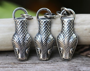 Silver Snake Necklace Serpent Jewelry Sterling Silver Snake Pendant