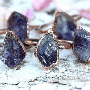 Raw Amethyst Ring Raw Crystal Ring Raw Crystals and Stones Birthstone Ring Amethyst Crystal Ring Raw Stone Ring Amethyst Jewelry image 3