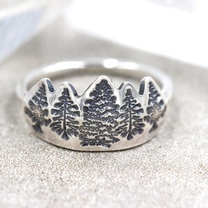 Sterling Silver Tree Ring Mountain Ring Forest Ring Nature Lover ...