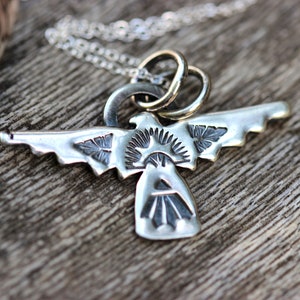 Vogel Halskette Silber Falke Halskette Sterling Silber Halskette Silber Thunderbird Halskette Natur-Schmuck Natur Halskette Silber Adler-Halskette Bild 4