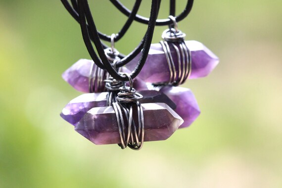 Raw Amethyst Necklace Crystal Healing Crystals - Raw Amethyst Crystal Pendant