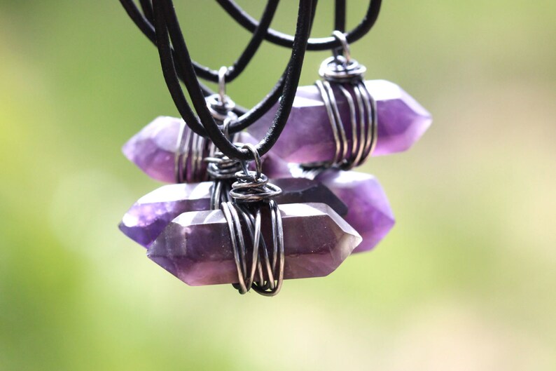 raw amethyst crystal necklace
