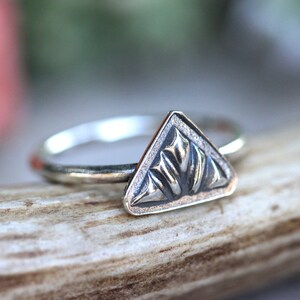 Triangle Ring Silver Stacking Ring Silver Ring Silver Bohemian Ring ...