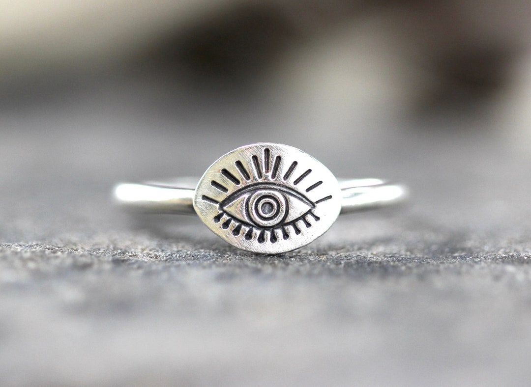 Jewlikee Blue Evil Eye Ring Nazar Amulet Ojo Sterling Silver India | Ubuy