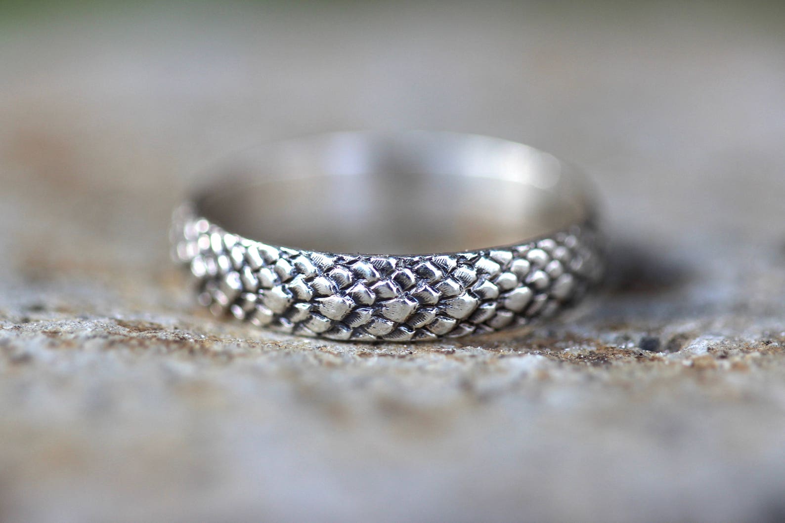 Silver Snake Ring Dragonscale Ring Dragon Scale Ring Snakeskin Etsy