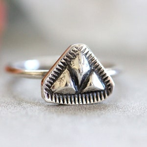 Triangle Ring Silver Stacking Ring Silver Ring Silver Bohemian Ring ...