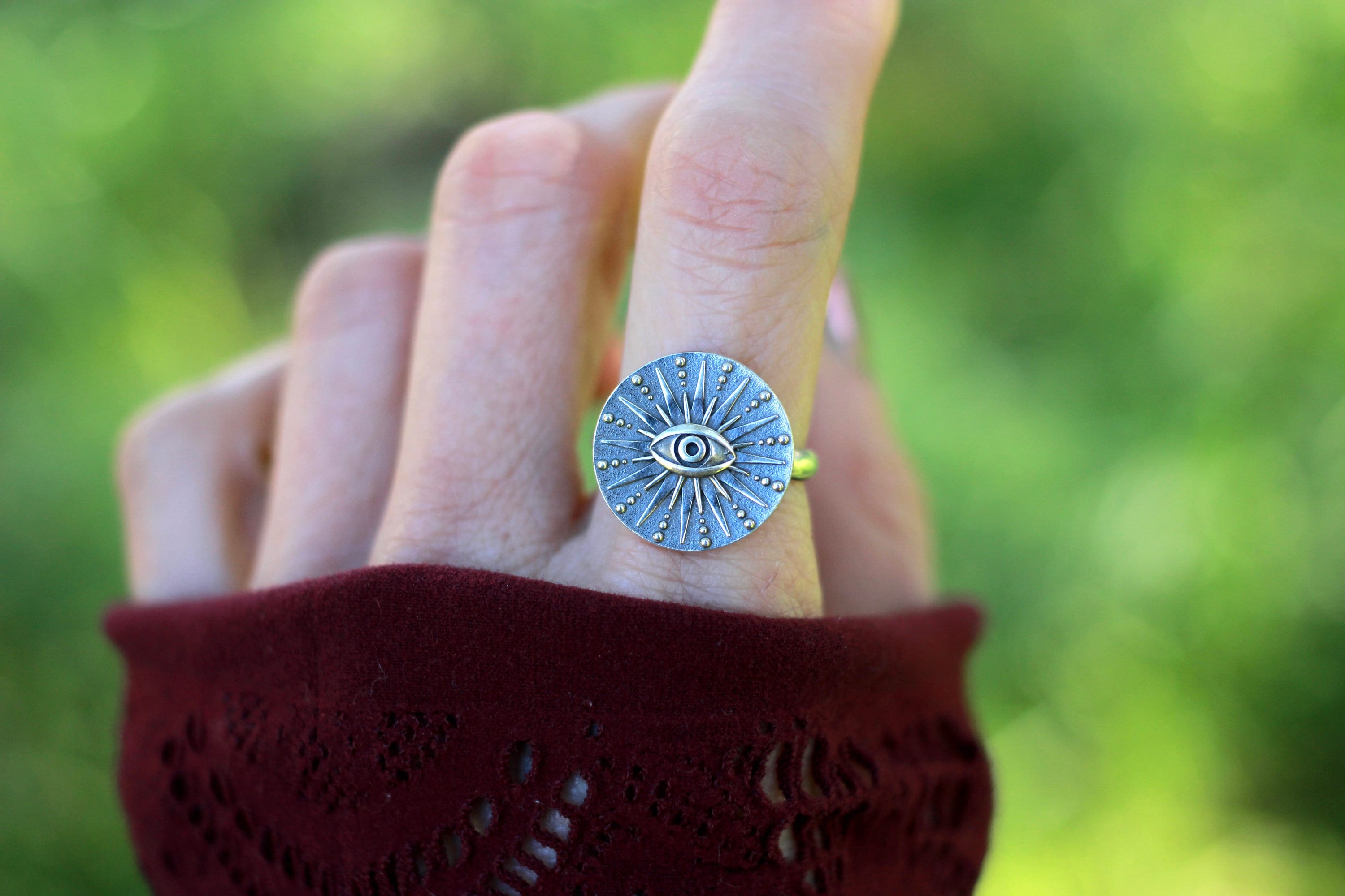 Seeing Eye Rings Eye Ring Sterling Silver Evil Eye Ring All Seeing Eye Ring Evil Eye ...