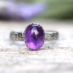 Amethyst Stacking Ring Amethyst Ring Sterling Silver February Birthstone Ring February Birthday Gift One Ring image 3