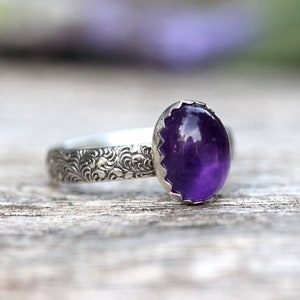Amethyst Stacking Ring Amethyst Ring Sterling Silver February Birthstone Ring February Birthday Gift One Ring image 4