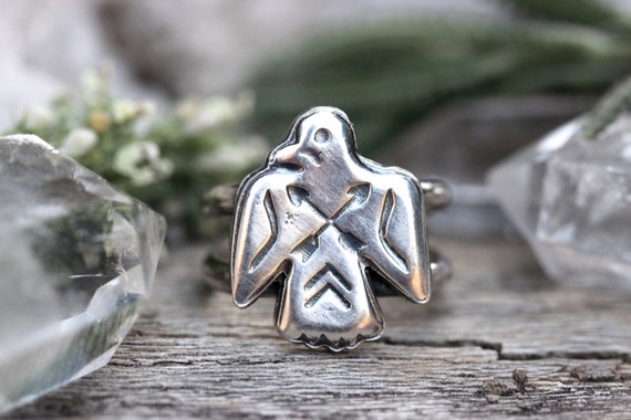 Sterling silver on sale thunderbird ring