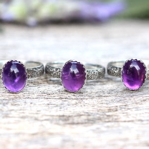 Amethyst Stacking Ring Amethyst Ring Sterling Silver February Birthstone Ring February Birthday Gift One Ring image 9