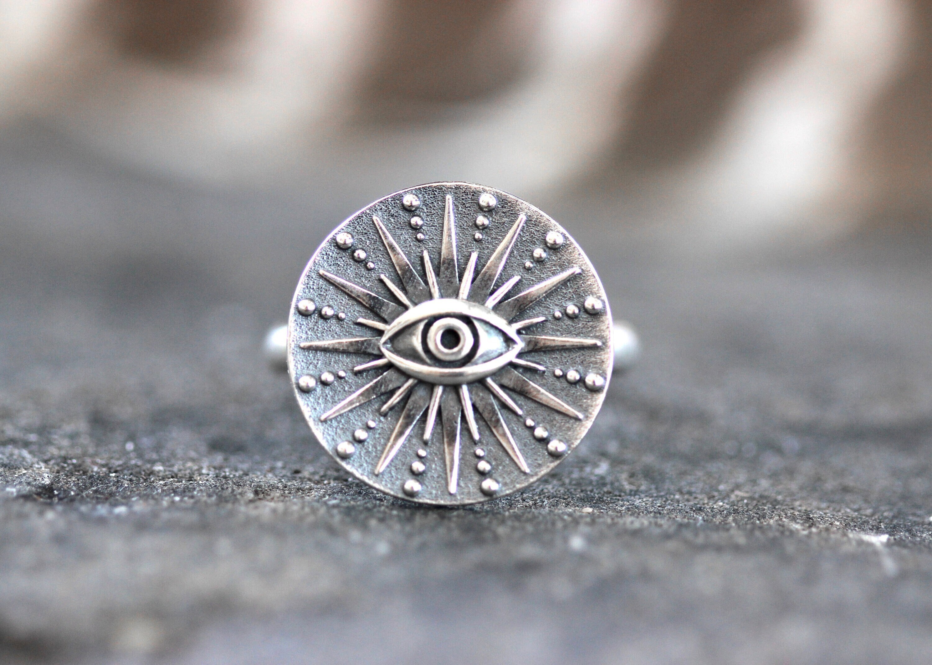 Seeing Eye Rings Eye Ring Sterling Silver Evil Eye Ring All Seeing Eye Ring Evil Eye ...
