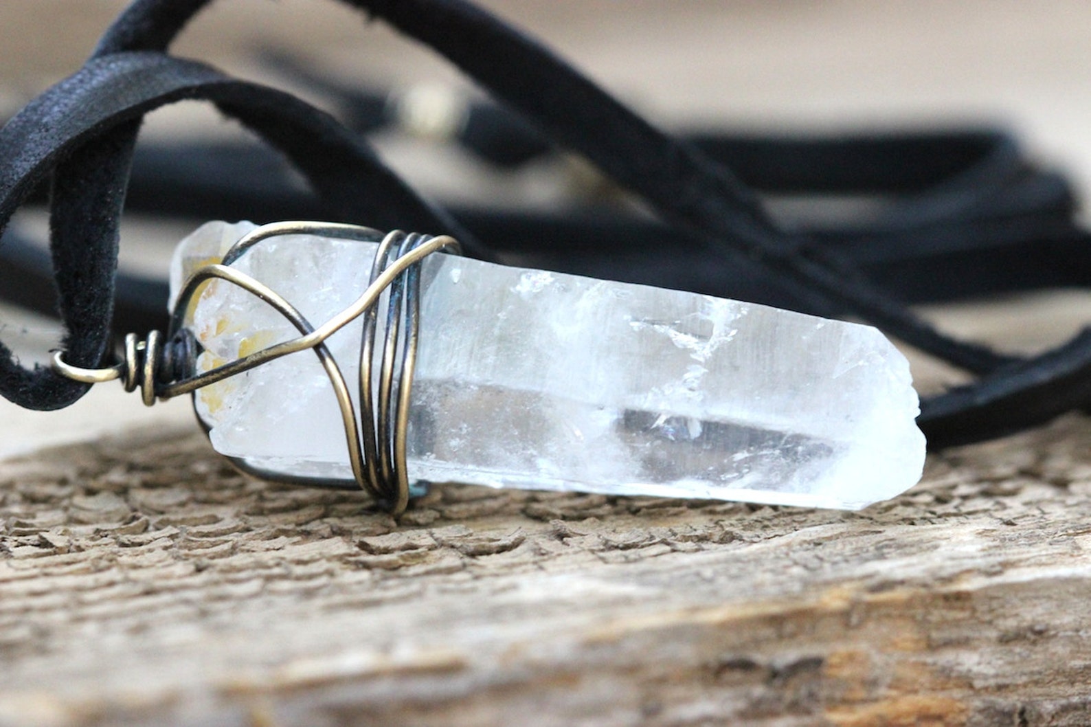 Raw Crystal Necklace Crystal Jewelry Natural Crystal Necklace Etsy