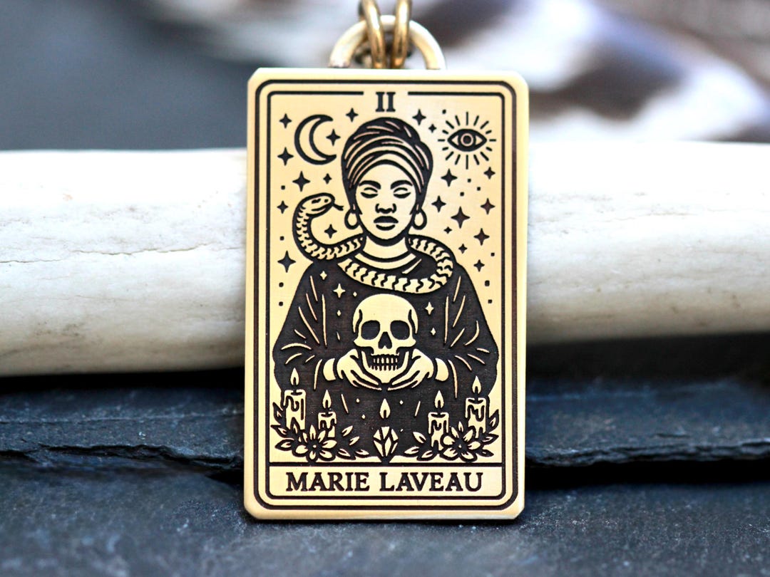Brass Marie Laveau Necklace - Voodoo Queen of New Orleans - Tarot Card ...