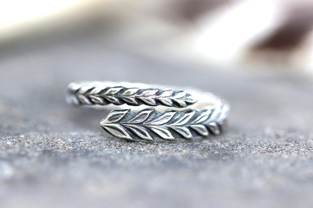 Sterling Silver Wrap Ring Wheat Ring Silver Wrap Around Ring