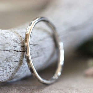 Simple Silver Ring Silver Stacking Rings Silver Rings Stackable Rings Hammered Ring One Ring image 2