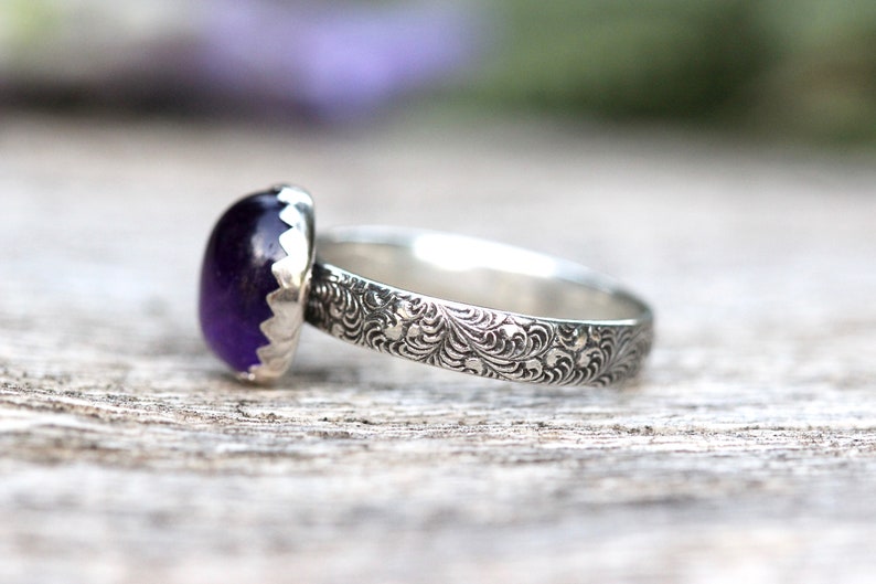 Amethyst Stacking Ring Amethyst Ring Sterling Silver February Birthstone Ring February Birthday Gift One Ring image 6