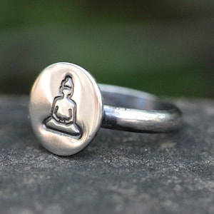 Buddha Ring Sterling Silver Buddha Ring Meditation Ring Buddhist Ring Yoga Ring Yoga Jewelry Buddha Jewelry Sterling Silver Stacking Ring
