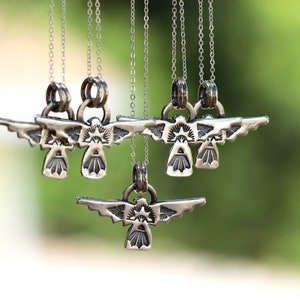 Vogel Halskette Silber Falke Halskette Sterling Silber Halskette Silber Thunderbird Halskette Natur-Schmuck Natur Halskette Silber Adler-Halskette Bild 7