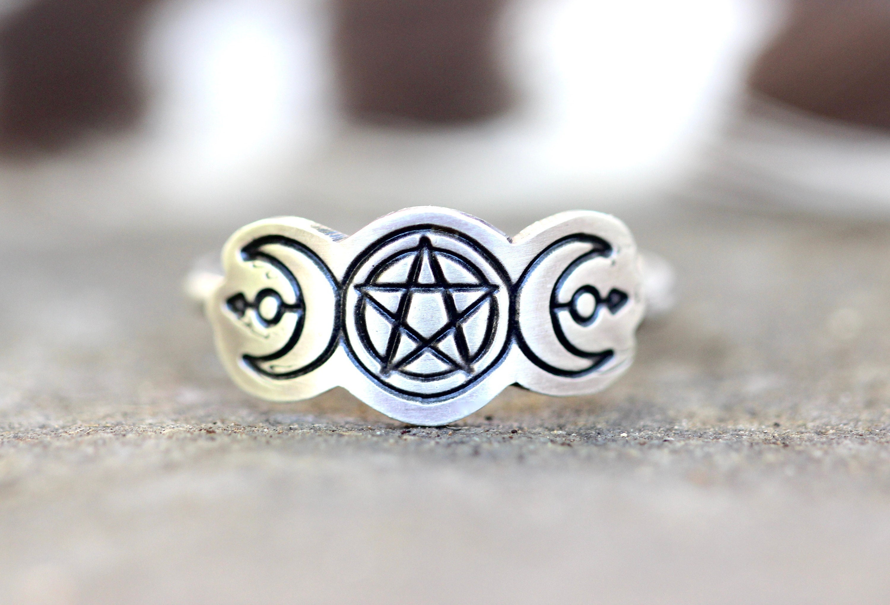 Pentacle ring shop sterling silver