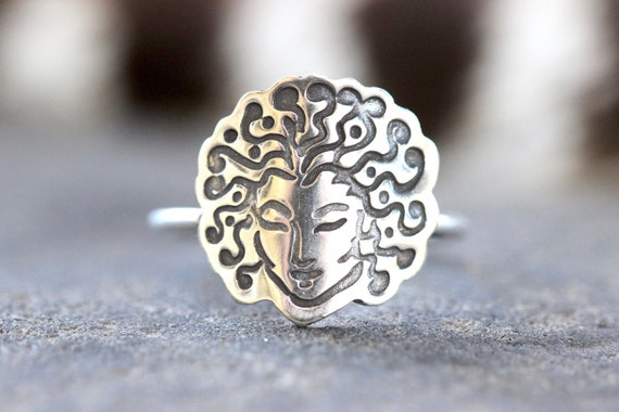 Medusa Ring Sterling Silver Medusa Jewelry Witch Ring Goddess Ring Witch Jewelry Snake Ring Gorgon Ring Mythology Ring