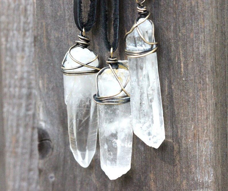 Raw Crystal Necklace Crystal Jewelry Natural Crystal Necklace Etsy