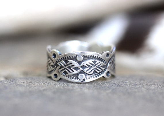 Sterling silver stamped rings deals