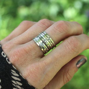 Simple Silver Ring Silver Stacking Rings Silver Rings Stackable Rings Hammered Ring One Ring image 6