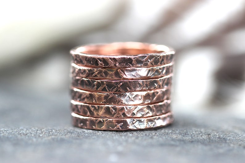 Copper Stacking Ring Stackable Copper Rings Hammered Copper Ring ...