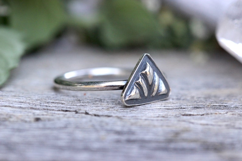 Triangle Ring Silver Stacking Ring Silver Ring Silver Bohemian Ring ...