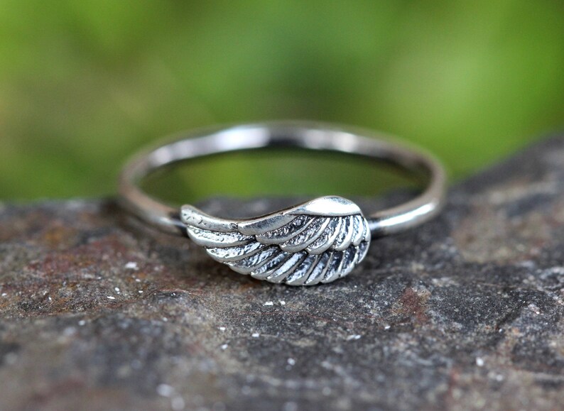 Wing Ring Silver Angel Wing Ring Silver Angel Ring Sterling Etsy