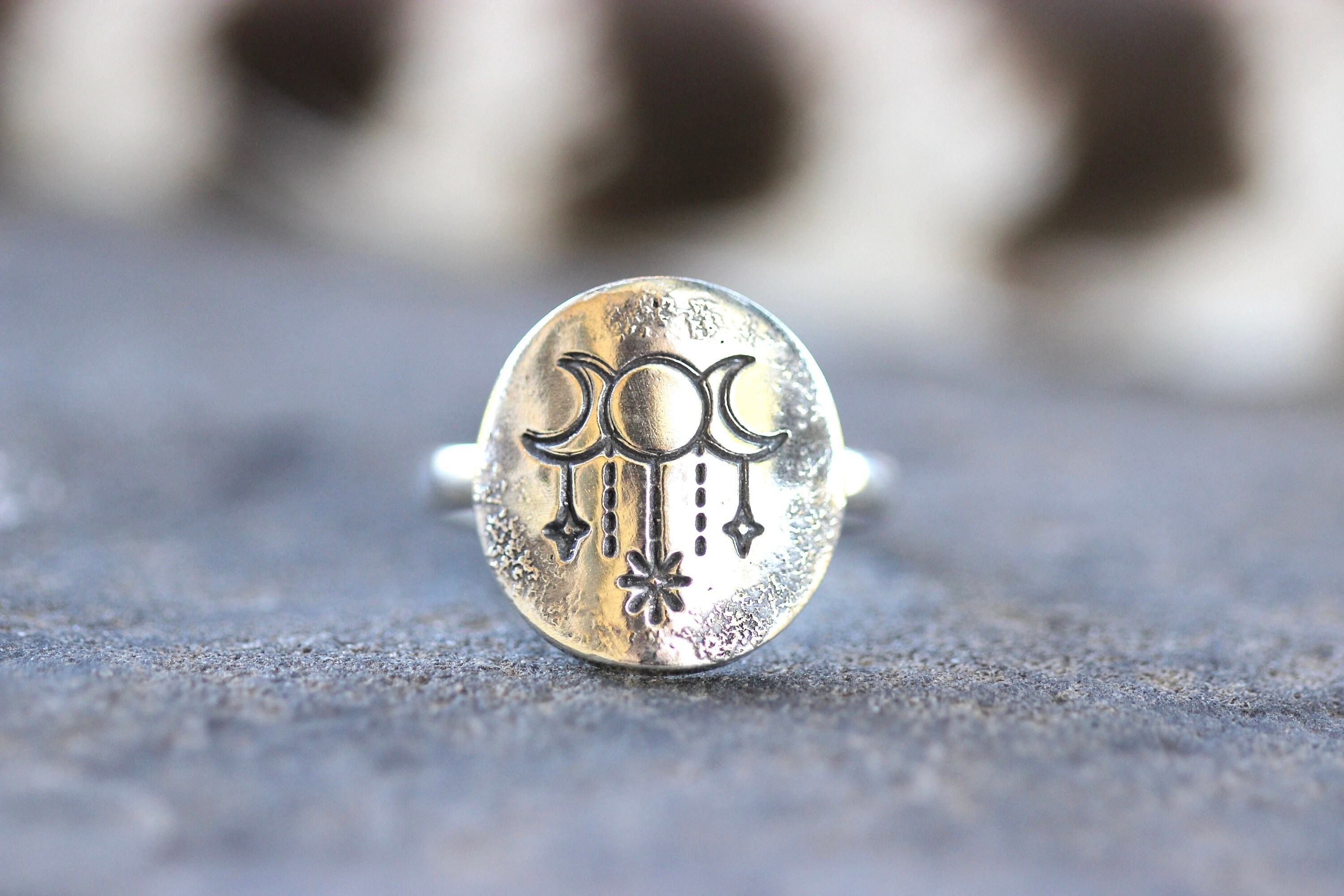 Triple Moon Ring - Etsy