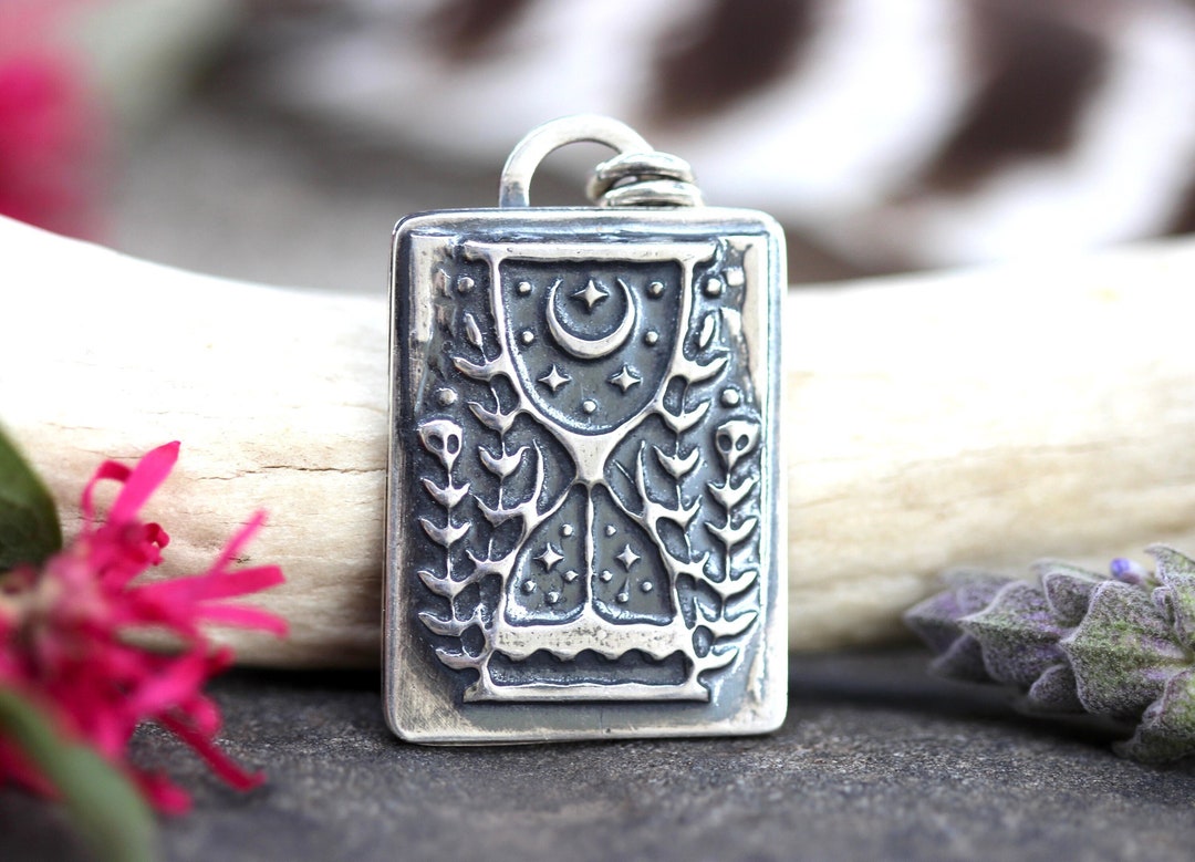 Celestial Hourglass Necklace Sterling Silver Hourglass Pendant