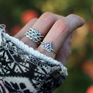 Triangle Ring Silver Stacking Ring Silver Ring Silver Bohemian Ring ...