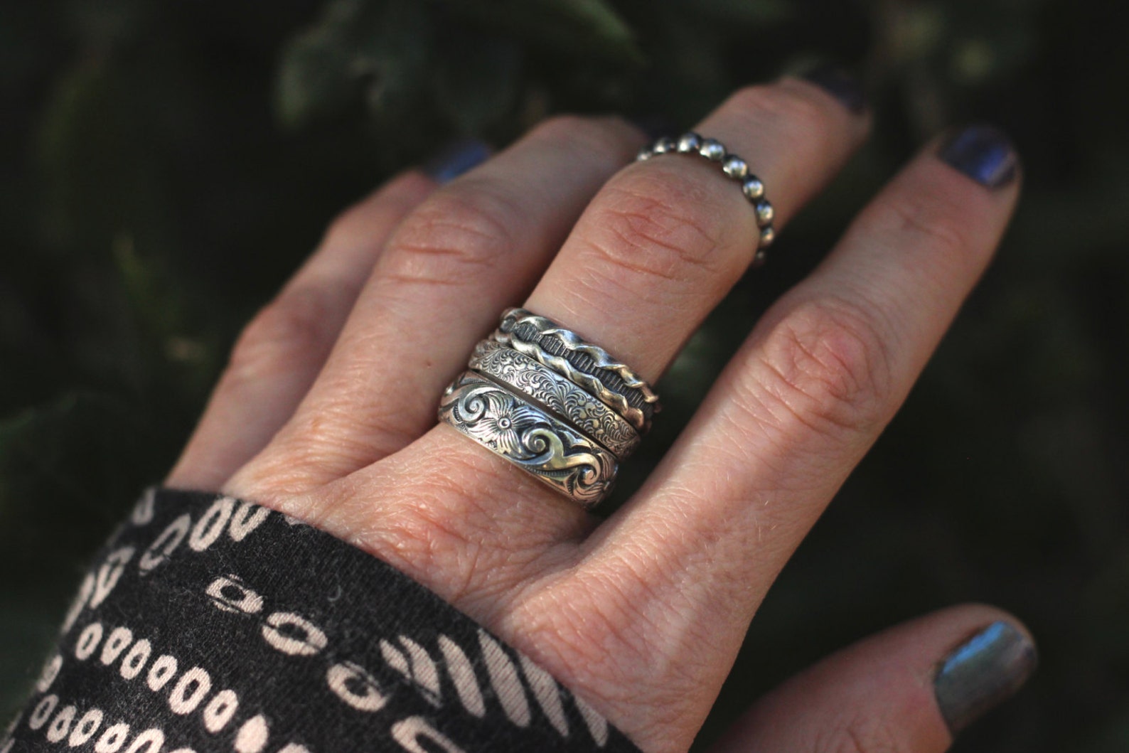 Stacking Ring Set Silver Stacking Rings Sterling Silver Ring | Etsy