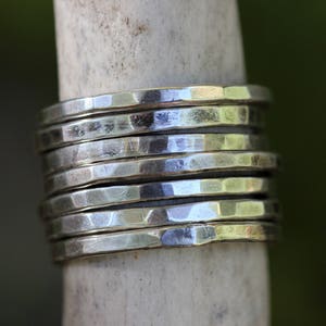 Simple Silver Ring Silver Stacking Rings Silver Rings Stackable Rings Hammered Ring One Ring image 5