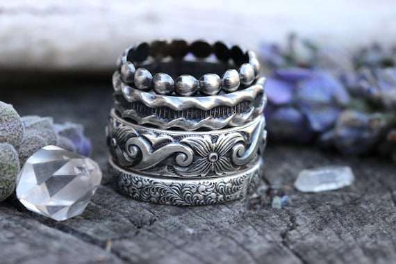 Stacking Ring Set Silver Stacking Rings Sterling Silver Ring