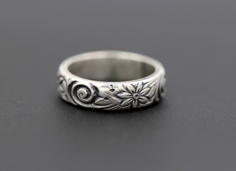 Sterling Silver Flower Ring Silver Stacking Rings Stacking - Etsy