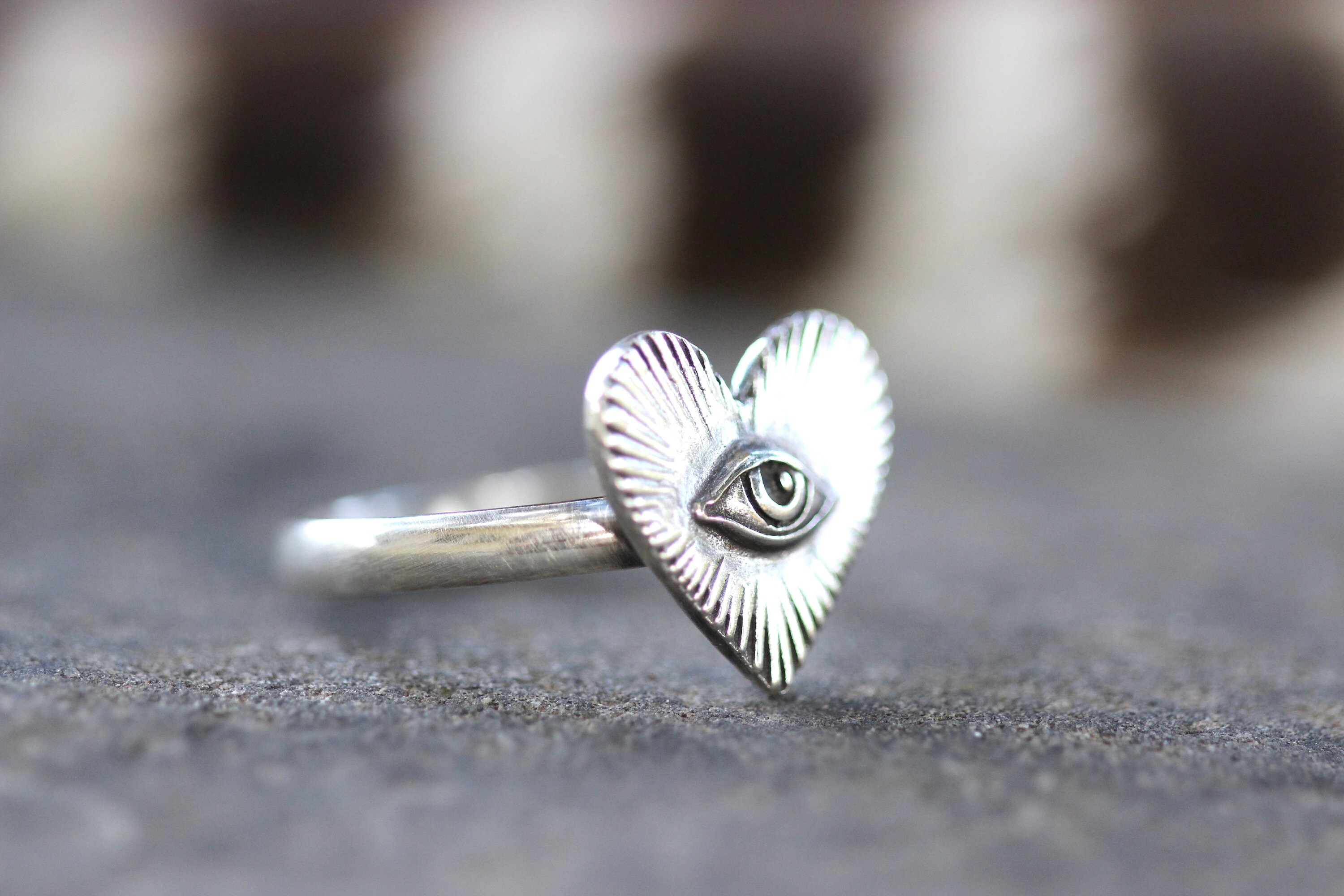 Seeing Eye Rings Eye Ring Sterling Silver Evil Eye Ring All Seeing Eye Ring Heart Ring ...