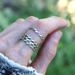 Sterling Silver Stacking Ring Twisted Ring Silver Ring Band Silver ...