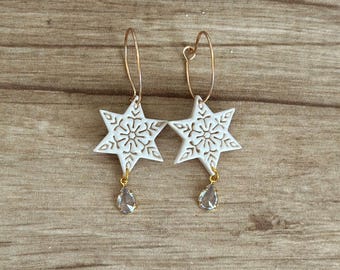 Snowflake Hoop Earrings