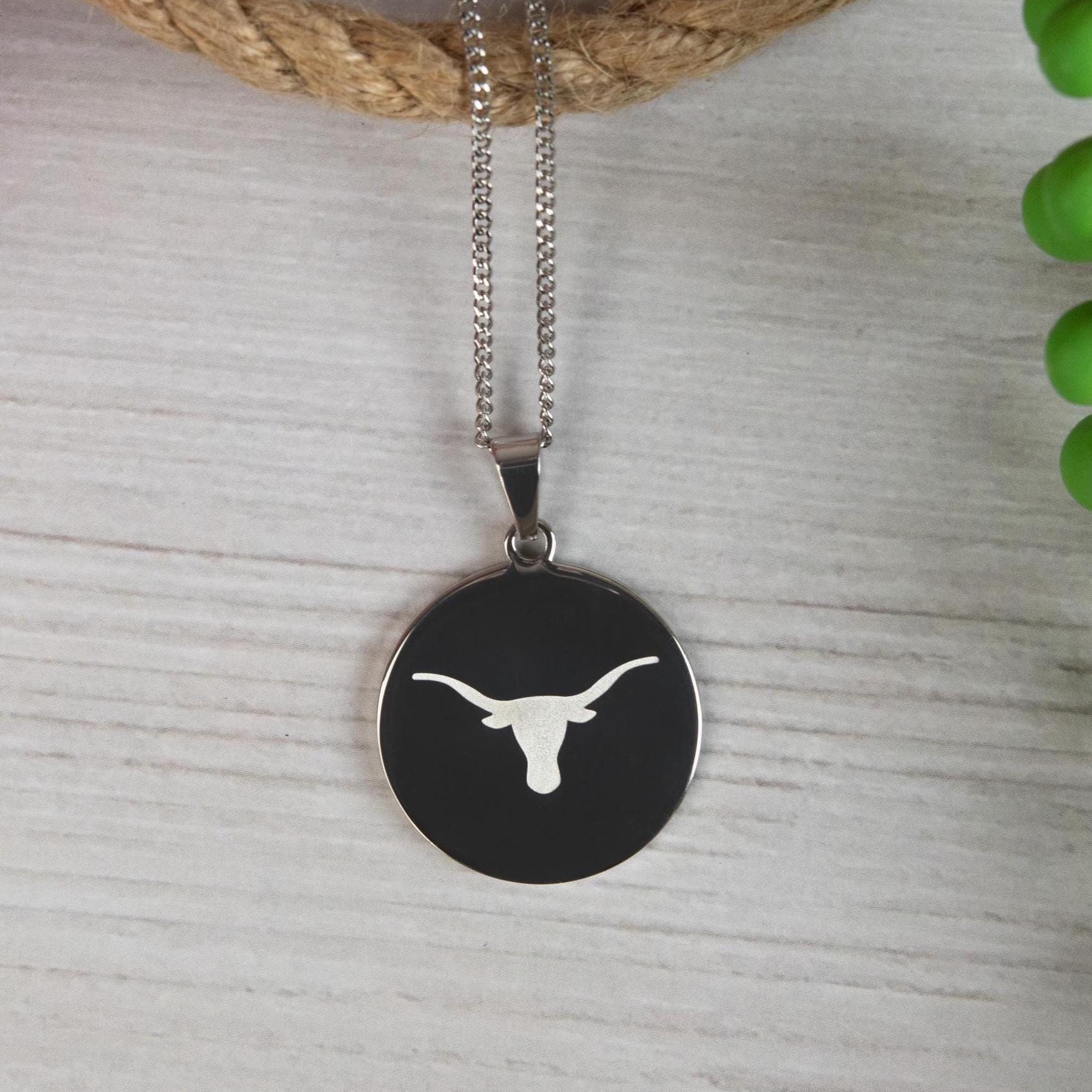 12x23mm (C) Longhorn Charm .925 Sterling Silver